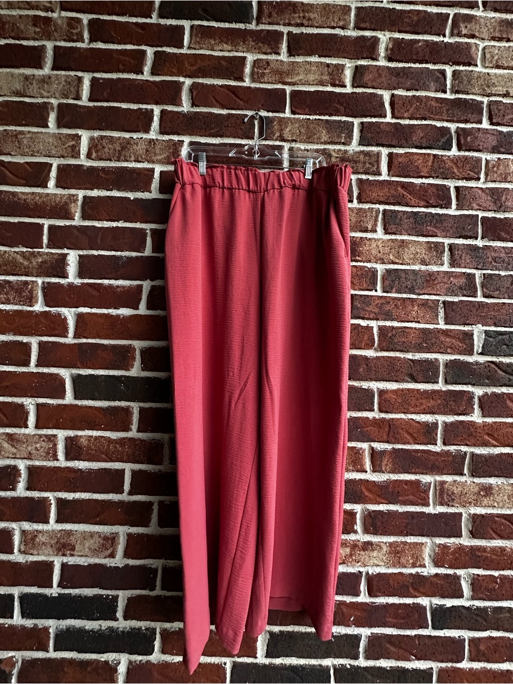 Hilary Radley Dusty Coral Elastic-Waist Pant